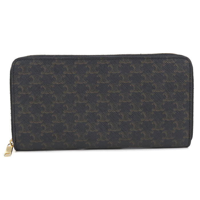 CELINE Large Zip Wallet in Triomphe Canvas - Black