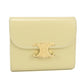 CELINE Small Flap Wallet Triomphe Calfskin Tri-fold Compact Wallet - Yellow