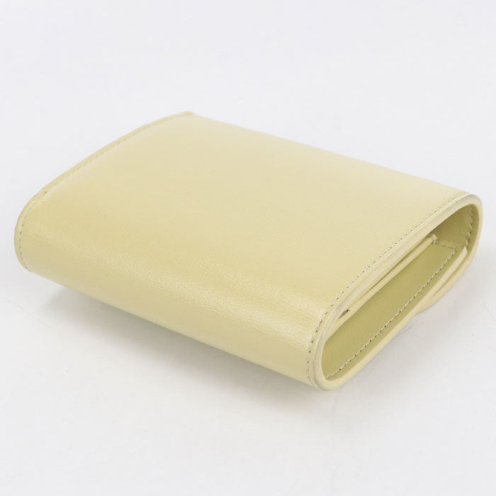 CELINE Small Flap Wallet Triomphe Calfskin Tri-fold Compact Wallet - Yellow