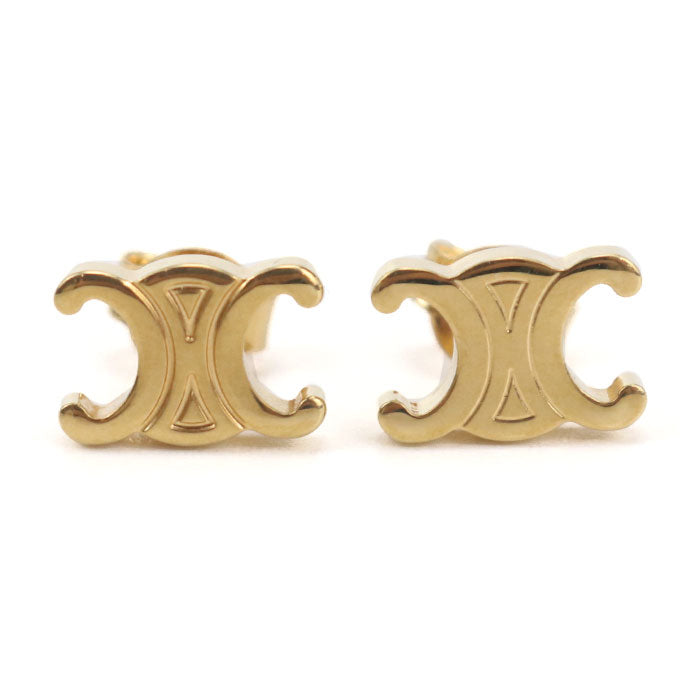 CELINE Triomphe Stud Earrings - Brass