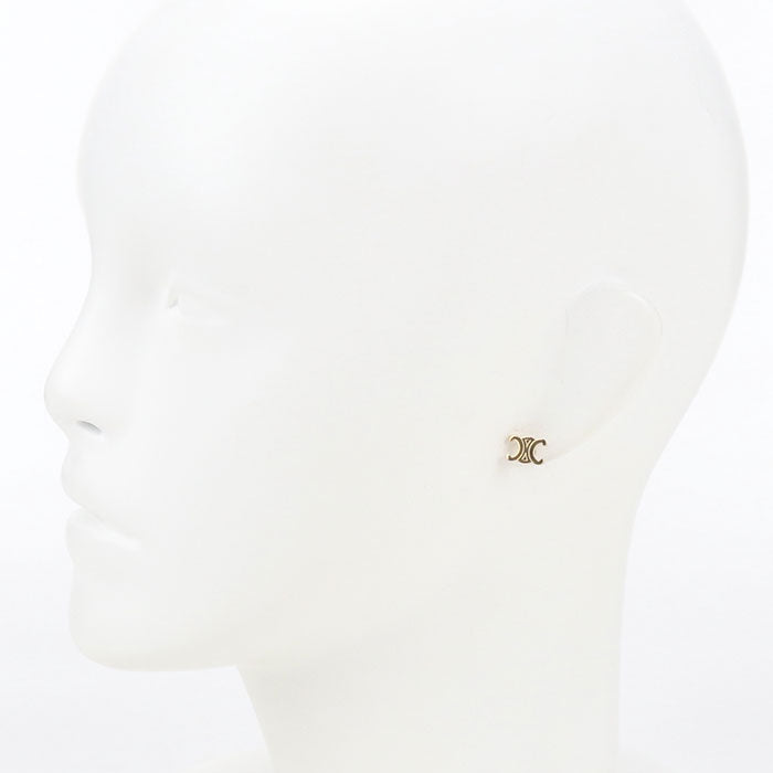 CELINE Triomphe Stud Earrings - Brass