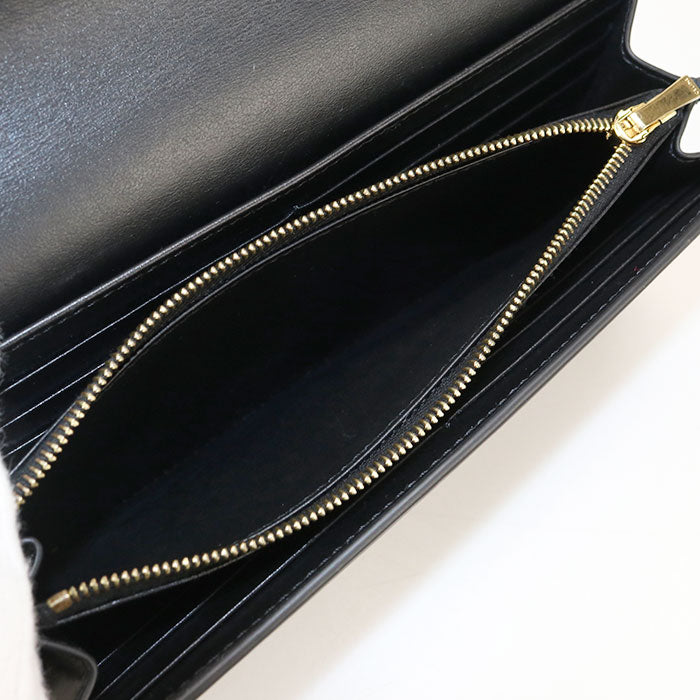 CELINE Triomphe Large Wallet in Calfskin - Black