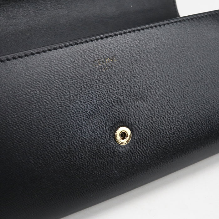 CELINE Triomphe Large Wallet in Calfskin - Black