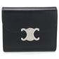 CELINE Triomphe Small Flap Wallet in Calfskin - Black