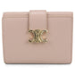 CELINE Triomphe Fine Strap Wallet Nino Calfskin Tri-fold Compact Wallet - Pink