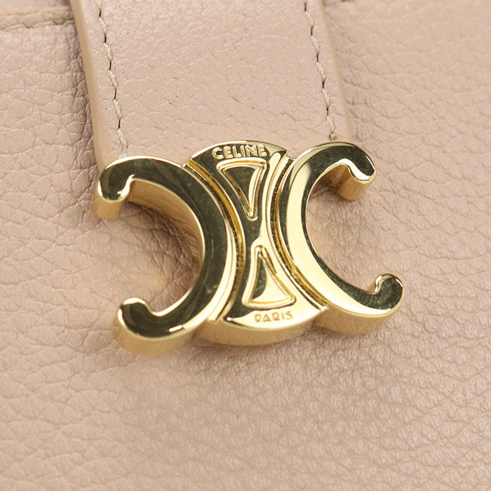 CELINE Triomphe Fine Strap Wallet Nino Calfskin Tri-fold Compact Wallet - Pink