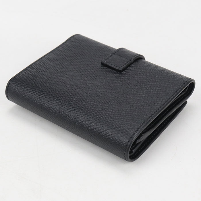 CELINE Fine Strap Wallet Calfskin Tri-fold Compact Wallet - Black