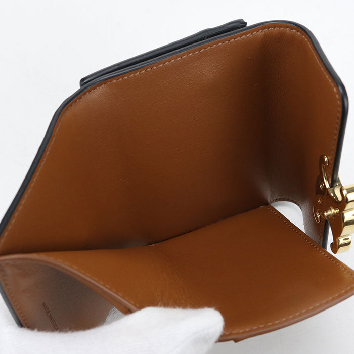 CELINE Triomphe Canvas PVC Tri-fold Compact Wallet - Brown