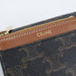 CELINE Triomphe Canvas PVC Tri-fold Compact Wallet - Brown