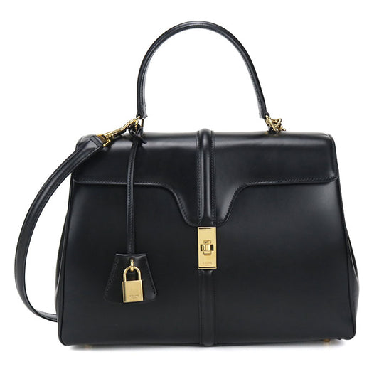 CELINE Classic 16 (Ceze) Calfskin Handbag/Shoulder Bag - Black