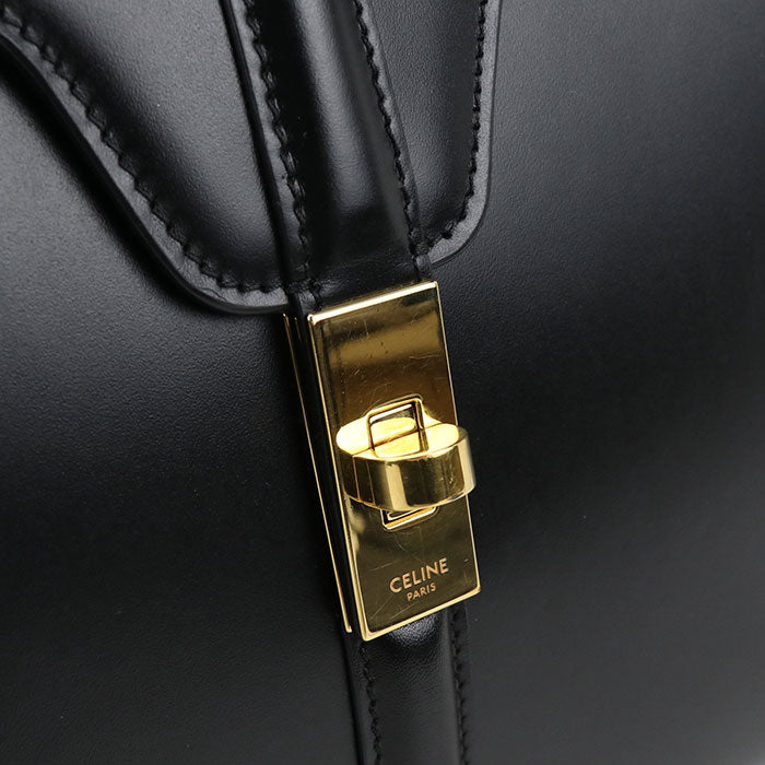 CELINE Classic 16 (Ceze) Calfskin Handbag/Shoulder Bag - Black