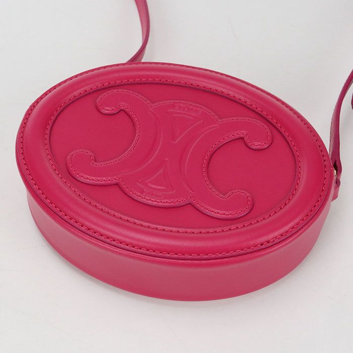CELINE オーバルパース キュイル トリオンフ カーフスキン ショルダーバッグ - ピンク