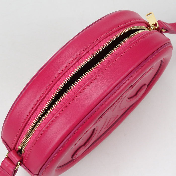 CELINE オーバルパース キュイル トリオンフ カーフスキン ショルダーバッグ - ピンク