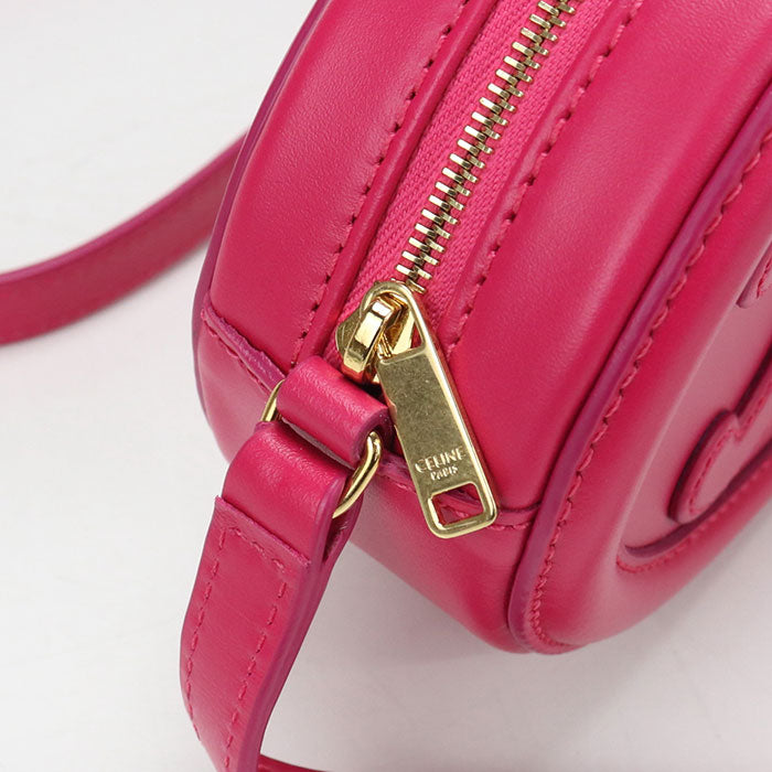CELINE オーバルパース キュイル トリオンフ カーフスキン ショルダーバッグ - ピンク