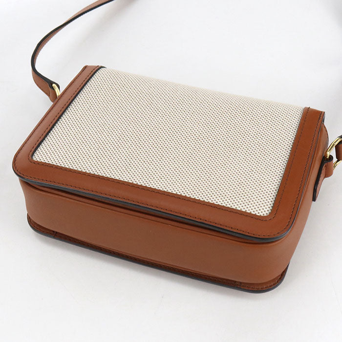 CELINE Teen Triomphe Canvas Shoulder Bag - Beige