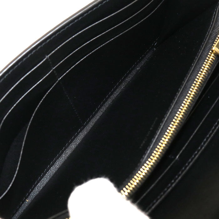 CELINE トリオンフ ラージウォレット カーフスキン 二つ折り長財布 ロングウォレット - ブラック