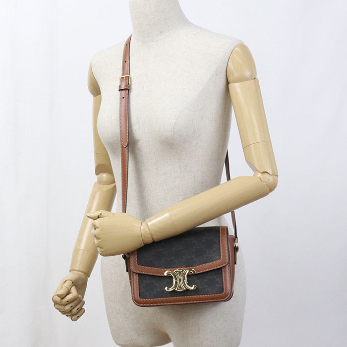 CELINE ティーン トリオンフバッグ トリオンフキャンバス ショルダーバッグ - ブラウン