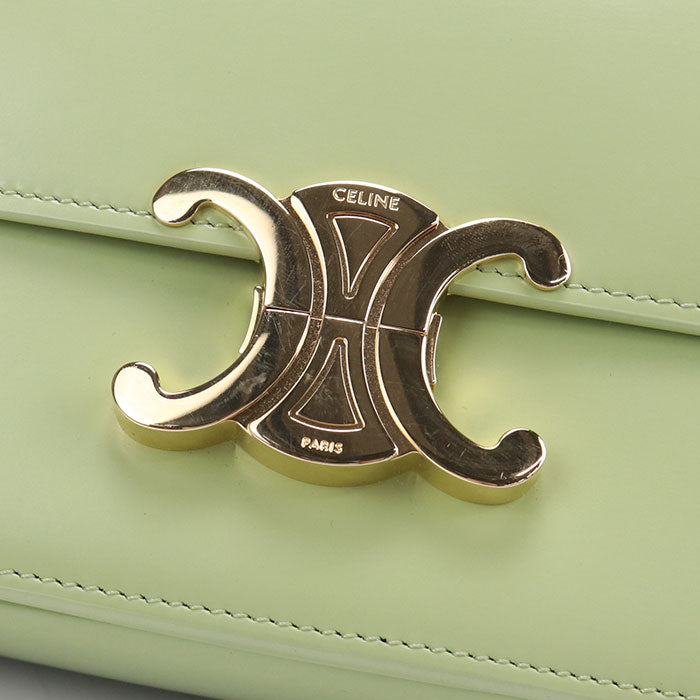 CELINE ティーン トリオンフ シャイニーカーフスキン ショルダーバッグ - グリーン