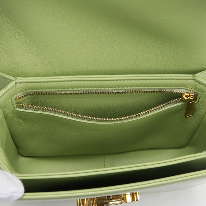 CELINE ティーン トリオンフ シャイニーカーフスキン ショルダーバッグ - グリーン