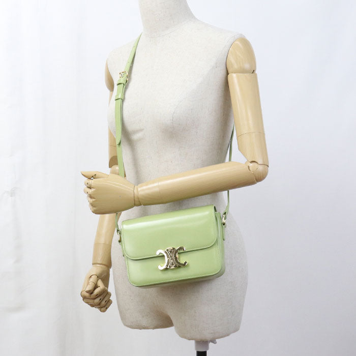 CELINE ティーン トリオンフ シャイニーカーフスキン ショルダーバッグ - グリーン