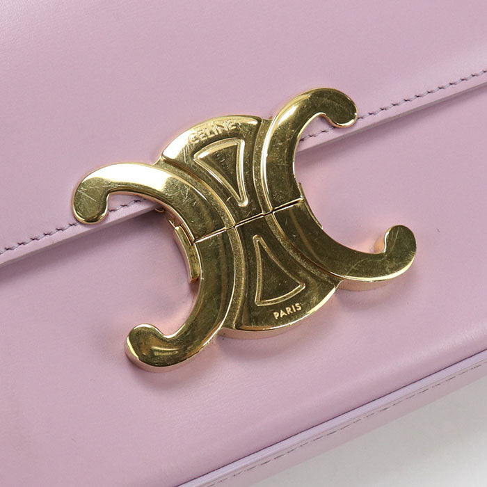 CELINE トリオンフ カーフスキン ショルダーバッグ - ピンク