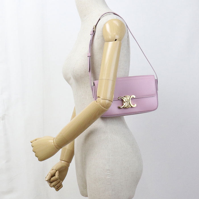 CELINE トリオンフ カーフスキン ショルダーバッグ - ピンク
