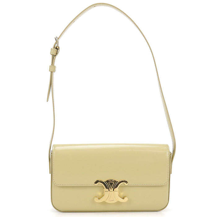 CELINE トリオンフ カーフスキン ショルダーバッグ - イエロー