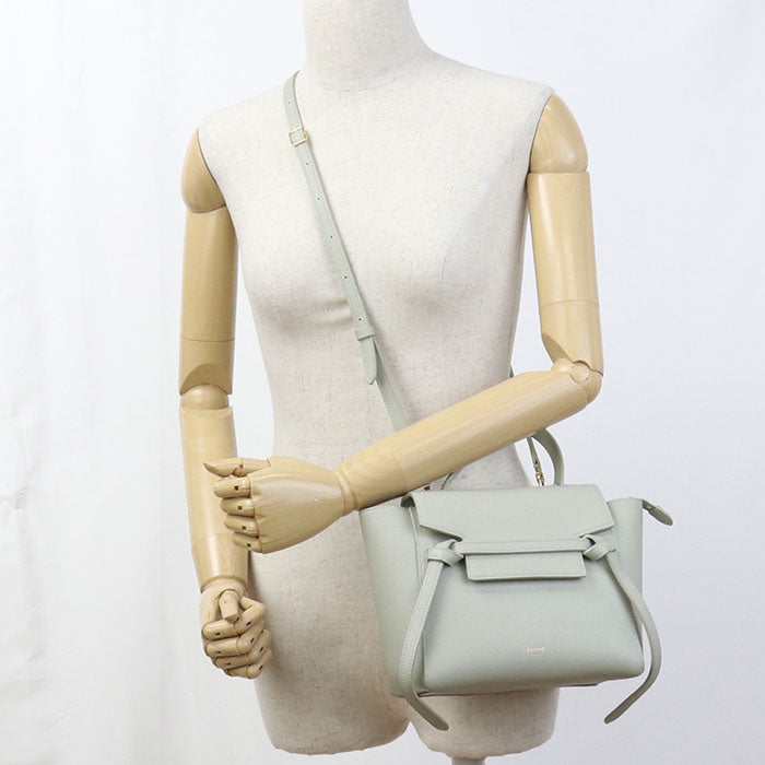 CELINE ベルトバッグ ナノ カーフスキン ハンドバッグ ショルダーバッグ - グリーン