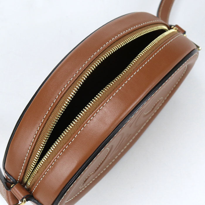 CELINE キュイル トリオンフ オーバルパース カーフレザー ショルダーバッグ - ブラウン