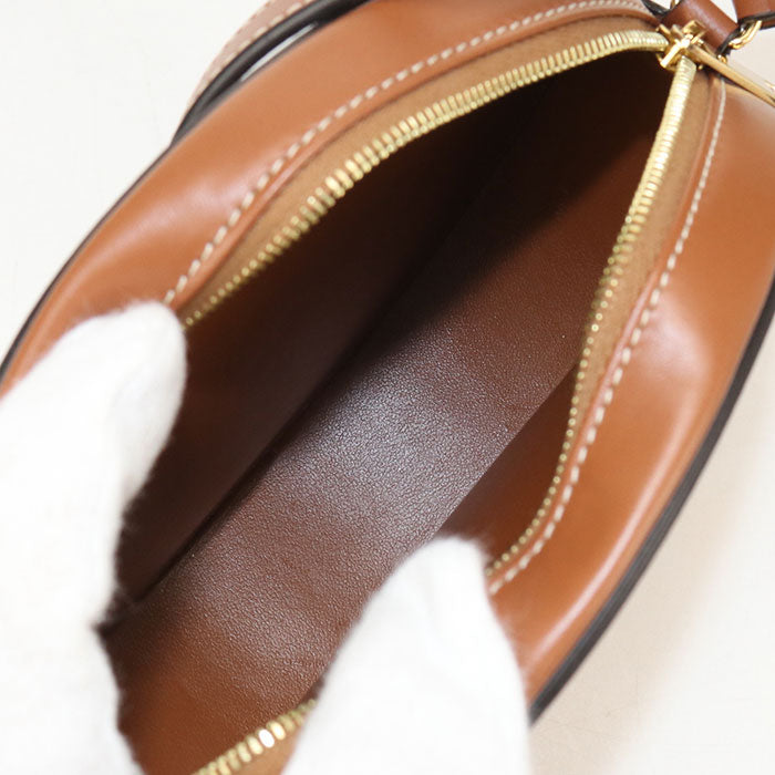 CELINE キュイル トリオンフ オーバルパース カーフレザー ショルダーバッグ - ブラウン