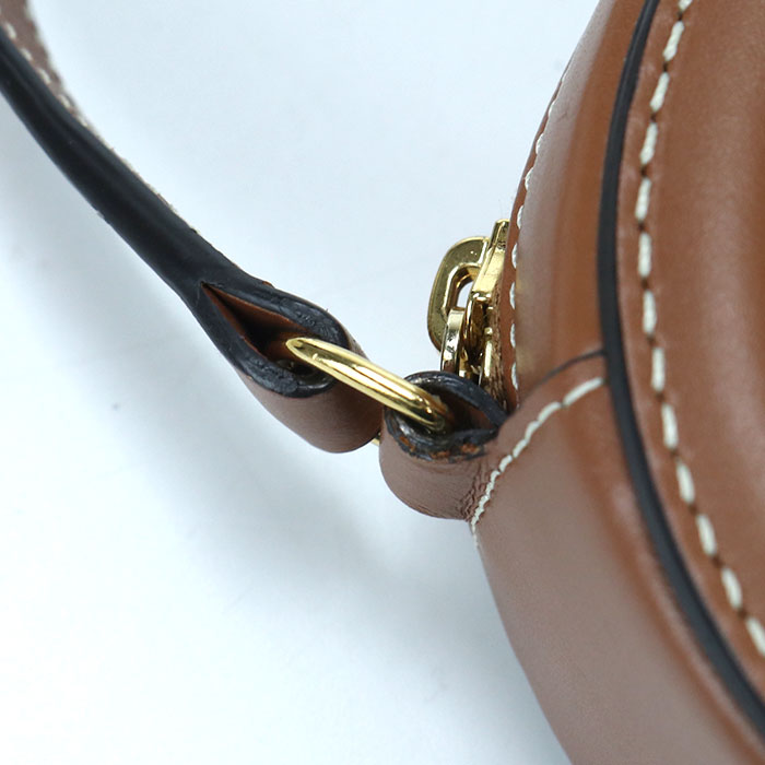 CELINE キュイル トリオンフ オーバルパース カーフレザー ショルダーバッグ - ブラウン