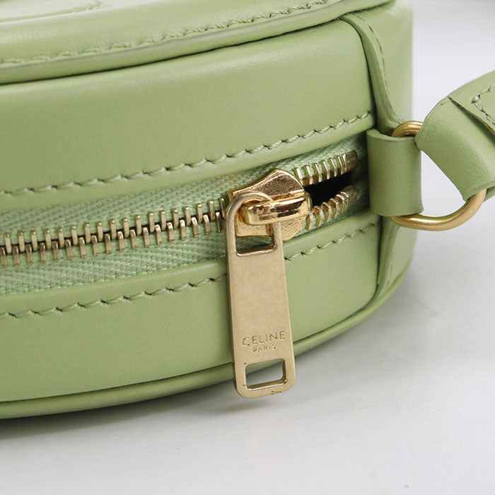 CELINE オーバルパース キュイル トリオンフ カーフスキン ショルダーバッグ - グリーン