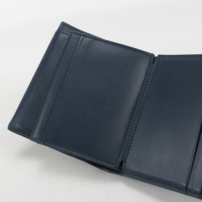 CELINE トリオンフ スモールフラップ カーフスキン 三つ折り財布 コンパクトウォレット - ブラック