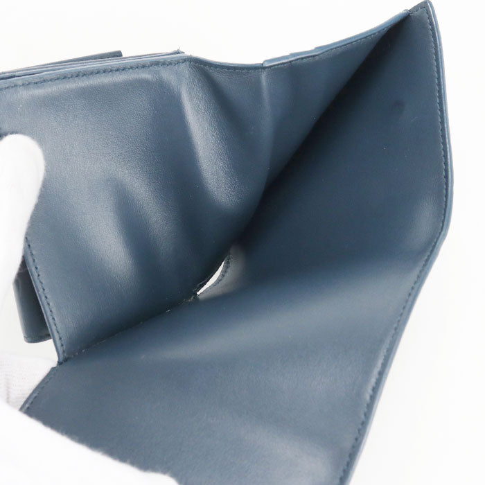 CELINE トリオンフ スモールフラップ カーフスキン 三つ折り財布 コンパクトウォレット - ブラック