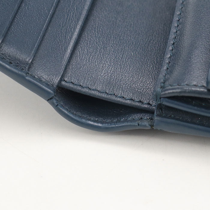 CELINE トリオンフ スモールフラップ カーフスキン 三つ折り財布 コンパクトウォレット - ブラック