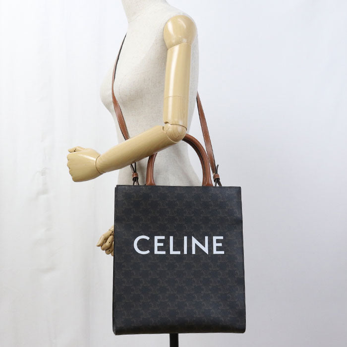 CELINE【セリーヌ】 191542BZK.04LU バーティカル カバ スモール トリオンフキャンバス トートバッグ PVC レディース