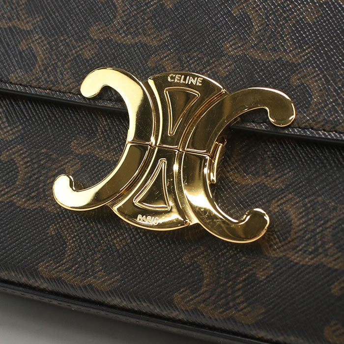 CELINE トリオンフキャンバス チェーン ショルダーバッグ - ブラウン