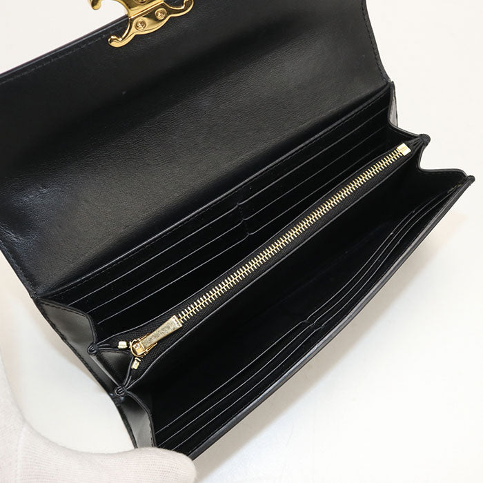 CELINE【セリーヌ】 10E313DPV.38NO ラージウォレット トリオンフ 長財布二折 カーフ レディース