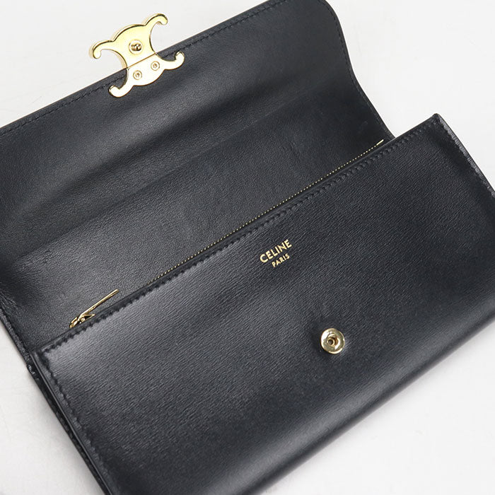 CELINE【セリーヌ】 10E313DPV.38NO ラージウォレット トリオンフ 長財布二折 カーフ レディース