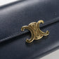 CELINE トリオンフ カーフスキン 二つ折り長財布 ロングウォレット - ネイビー