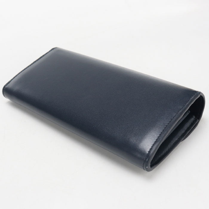 CELINE トリオンフ カーフスキン 二つ折り長財布 ロングウォレット - ネイビー