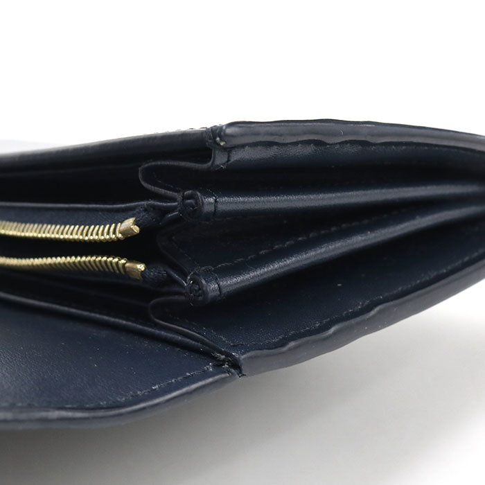 CELINE トリオンフ カーフスキン 二つ折り長財布 ロングウォレット - ネイビー