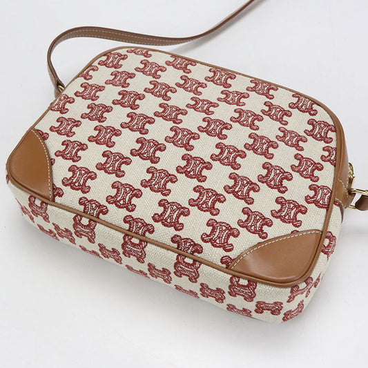 CELINE 194332CS8 Triomphe Crossbody Shoulder Bag Canvas Women's