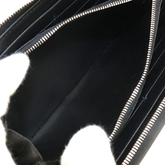 CELINE トリオンフエンボス ラウンドファスナー カーフスキン 長財布 ロングウォレット - ブラック