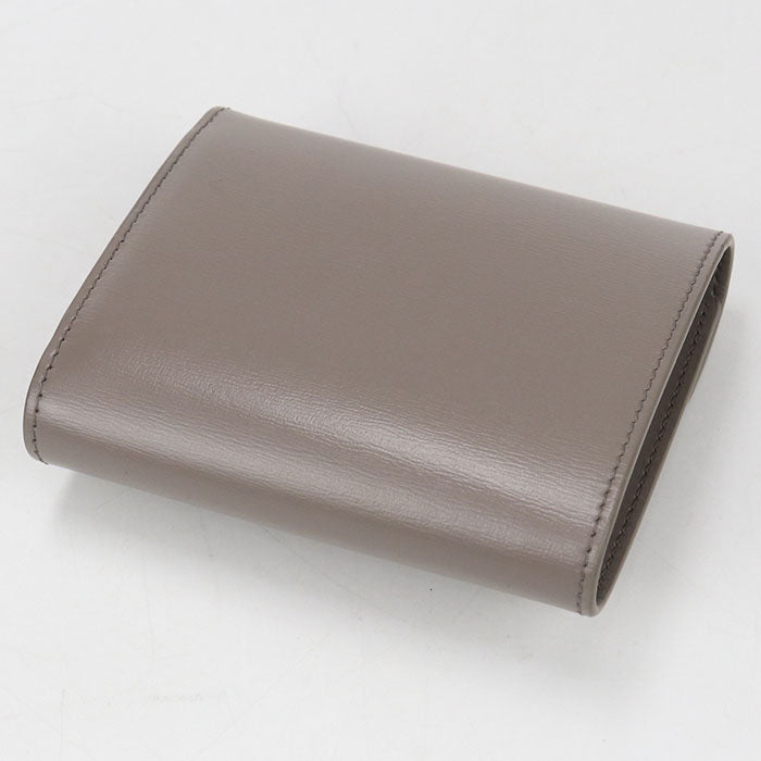 CELINE トリオンフ カーフスキン スモール フラップウォレット 三つ折り財布 コンパクトウォレット - グレー