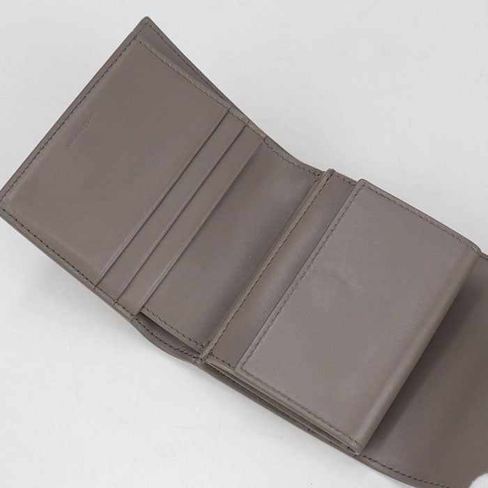 CELINE トリオンフ カーフスキン スモール フラップウォレット 三つ折り財布 コンパクトウォレット - グレー