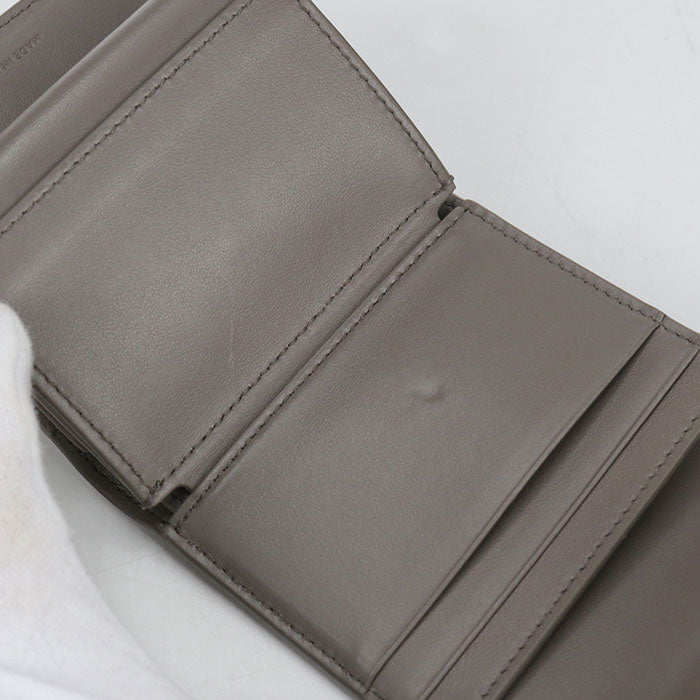 CELINE トリオンフ カーフスキン スモール フラップウォレット 三つ折り財布 コンパクトウォレット - グレー