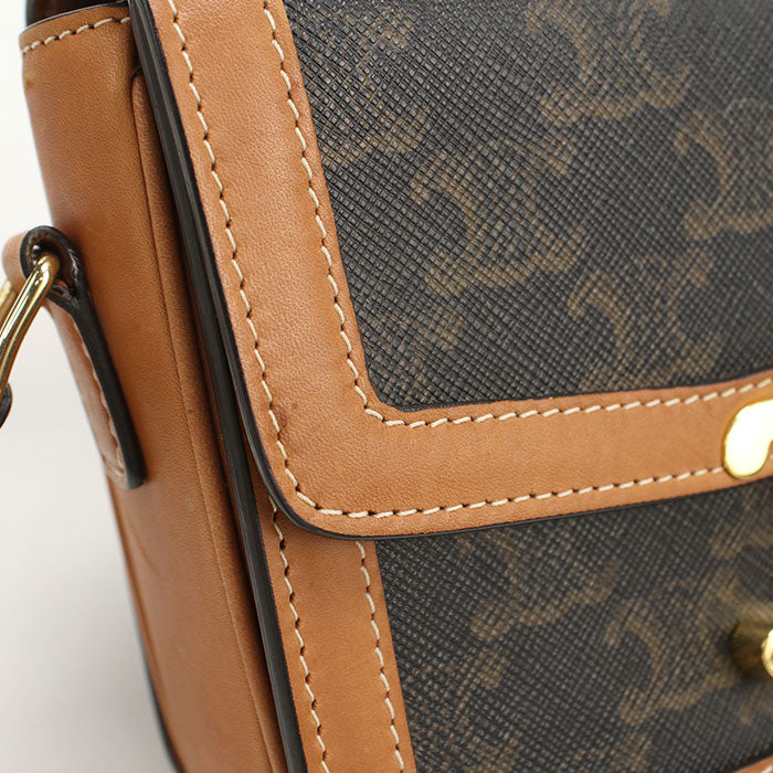 CELINE【セリーヌ】 188882BZ4.04LU トリオンフキャンバス 斜め掛け ショルダーバッグ PVC/カーフ レディース