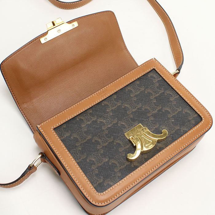 CELINE【セリーヌ】 188882BZ4.04LU トリオンフキャンバス 斜め掛け ショルダーバッグ PVC/カーフ レディース