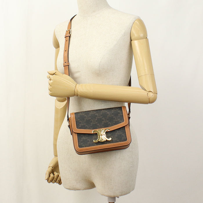 CELINE【セリーヌ】 188882BZ4.04LU トリオンフキャンバス 斜め掛け ショルダーバッグ PVC/カーフ レディース